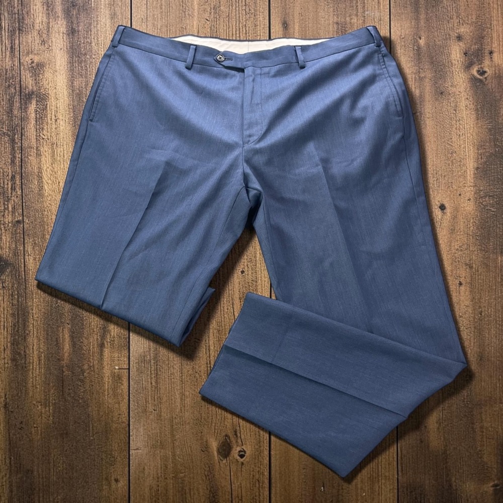 Brooks Brothers Regent Fit Blue Merino Wool Blend Dress Pants Mens 42x30